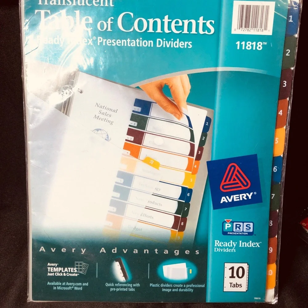 Avery Translucent Table of Contents Dividers - Multicolor